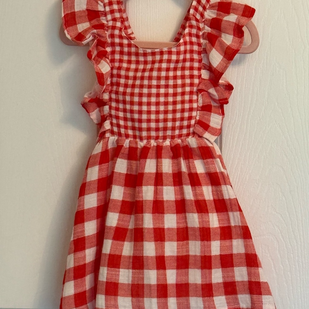 Cat & Jack Red and White Flutter Sleeve Sundress